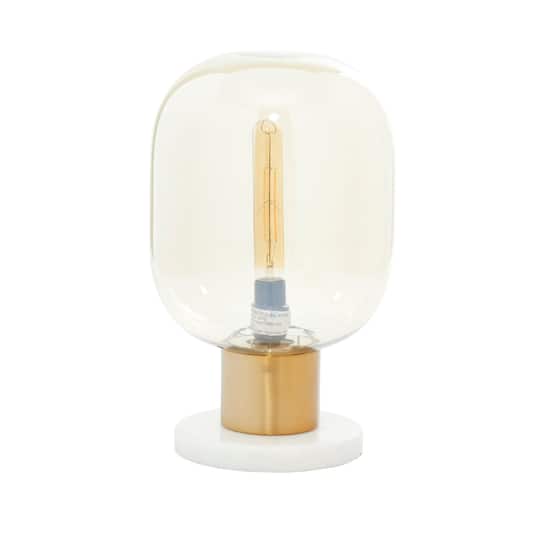 16" White Metal Modern Table Lamp